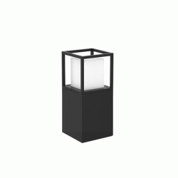 Φωτιστικό κολωνάκι δαπέδου τετράγωνο 150X150mm 30cm σε χρώμα γραφίτη με ντουί Ε27 στεγανό IP54