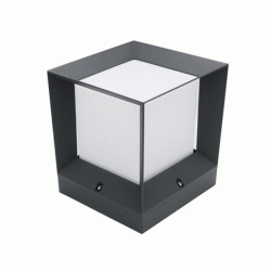 Φωτιστικό αλουμινίου τετράγωνο 22x22cm ύψος 27cm με ντούι Ε27 σε χρώμα γραφίτη IP44