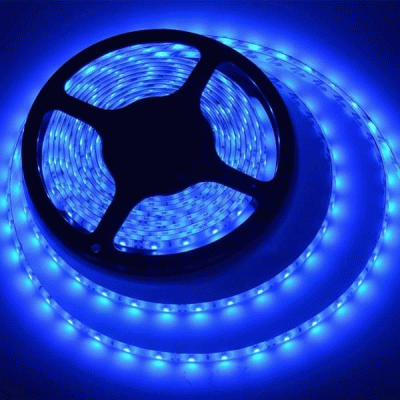 Ταινία led αυτοκόλλητη 5m 24VDC 14.4W/m 2835 140LED/m με μπλε χρώμα φωτός και δυνατότητα κοπής ανα 5cm IP20
