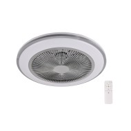 Ανεμιστήρας οροφής UFO Φ48cm led 56W ντιμαριζόμενος CCT με μοτέρ 22W ασημί με τηλεχειριστήριο & 6 ταχύτητες