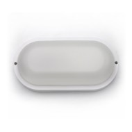 Led απλίκα πλαστική pc λευκή οβάλ 260x135mm 18W ενδιάμεσο λευκό φως 4000k εξωτερικού χώρου IP54
