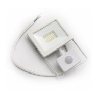 Προβολέας LED SMD mini slim σε λευκό χρώμα 20W 230V με ανιχνευτή κίνησης ενδιάμεσο χρώμα φωτός 4100K IP65 κατάλληλος για εξωτερικό χώρο