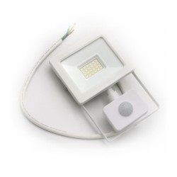 Προβολέας LED SMD mini slim σε λευκό χρώμα 20W 230V με ανιχνευτή κίνησης ενδιάμεσο χρώμα φωτός 4100K IP65 κατάλληλος για εξωτερικό χώρο