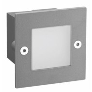 Led απλίκα γκρι τετράγωνη χωνευτή 2W 90Lm 3000k θερμό λευκό φως από πλαστικό στεγανή ΙΡ54