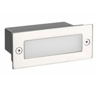 Led απλίκα  νίκελ ματ ορθογώνια χωνευτή 2W 100Lm 6000k ψυχρό λευκό φως από πλαστικό στεγανή ΙΡ54