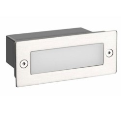Led απλίκα  νίκελ ματ ορθογώνια χωνευτή 2W 100Lm 6000k ψυχρό λευκό φως από πλαστικό στεγανή ΙΡ54