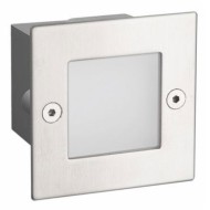 Led απλίκα νίκελ ματ τετράγωνη χωνευτή 2W 90Lm 3000k θερμό λευκό φως από πλαστικό στεγανή ΙΡ54