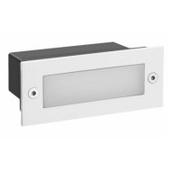 Led απλίκα λευκή ορθογώνια χωνευτή 2W 90Lm 3000k θερμό λευκό φως από πλαστικό στεγανή ΙΡ54