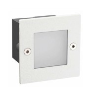 Led απλίκα λευκή τετράγωνη χωνευτή 2W 90Lm 3000k θερμό λευκό φως από πλαστικό στεγανή ΙΡ54