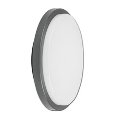 Led απλίκα γκρι στρογγυλή slim 13W 1060Lm 3000k θερμό φως για παραθαλάσσιες εγκαταστάσεις