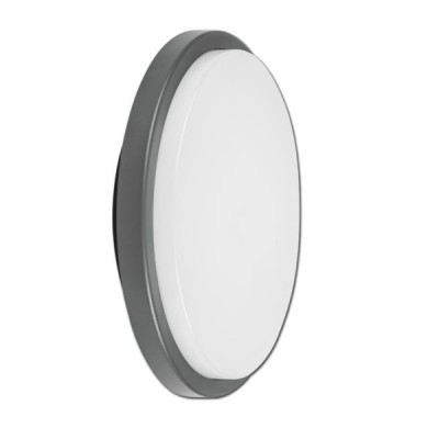 Led απλίκα γκρι στρογγυλή slim 13W 1060Lm 3000k θερμό φως για παραθαλάσσιες εγκαταστάσεις