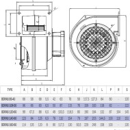 Βεντιλατέρ τύπου σαλίγκαρος Bahcivan BDRAS 120-60 84W 2450rpm 275m³/h για ενεργειακά τζάκια