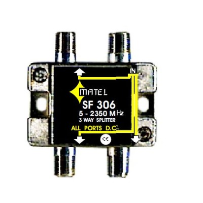 Διακλαδωτής (spliter) εσωτερικής χρήσης SF306 με υψηλό εύρος συχνοτήτων για χρήση σε δορυφορικές εγκαταστάσεις