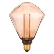 Λάμπα Led Ε27 διαμάντι G125 3,5W 2000K θερμό λευκό φως 220-240V ντιμαριζόμενη με χρυσό κάλυμμα