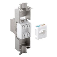GOOBAY Keystone module RJ45 CAT 6A 90864 STP 500 MHz slim-line ασημί χρώμα