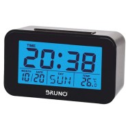 BRUNO ξυπνητήρι BRN-0130 με μέτρηση θερμοκρασίας, °C & °F σε μαύρο χρώμα