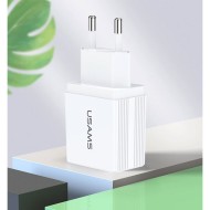 USAMS φορτιστής τοίχου T24 US-CC090 με 2 USB θύρες εξόδου για ταυτόχρονη φόρτιση 2 συσκευών με μέγιστη απόδοση 2.1Α USAMS φορτιστής τοίχου T24 US-CC090 με 2 USB θύρες εξόδου για ταυτόχρονη φόρτιση 2 συσκευών με μέγιστη απόδοση 2.1Α