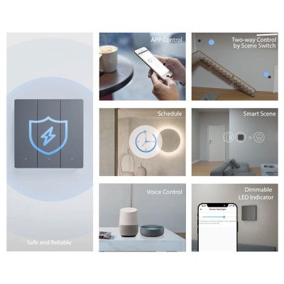 SONOFF smart διακόπτης M5-2C-86 διπλός WiFi σε γκρι χρώμα με λειτουργία χρονοδιακόπτη για απομακρυσμένο έλεγχο φωτισμού SONOFF smart διακόπτης M5-2C-86 διπλός WiFi σε γκρι χρώμα με λειτουργία χρονοδιακόπτη για απομακρυσμένο έλεγχο φωτισμού