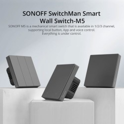 SONOFF smart διακόπτης M5-2C-86 διπλός WiFi σε γκρι χρώμα με λειτουργία χρονοδιακόπτη για απομακρυσμένο έλεγχο φωτισμού