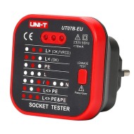 UNI-T tester πρίζας UT07B-EU, 230V, 50Hz για εύκολο και γρήγορο έλεγχο των καλωδιώσεων της πρίζας