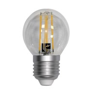 Διακοσμητική λάμπα led filament Ε27 4W 230V 2800k θερμό λευκό φως 420lm σφαιρική G45 διάφανη