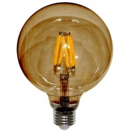 Διακοσμητική λάμπα led Globe Ø95mm E27 6W 230V ντιμαριζόμενη 2200k θερμό λευκό φως μελί 600lm