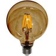 Διακοσμητική λάμπα led Globe E27 Ø125mm 6W 230V ντιμαριζόμενη 2200k θερμό λευκό φως 600lm μελί