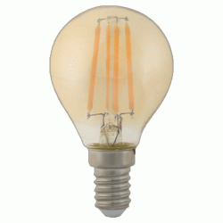Λάμπα led filament σφαιρική amper P45 Ε14 4W 230V ντιμαριζόμενη 2400k θερμό λευκό φως 360lumen
