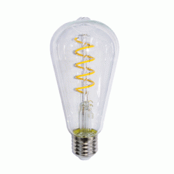 Λάμπα led filament αβοκάντο spiral Ε27 6W 230V 2700k θερμό λευκό φως 540 lumen