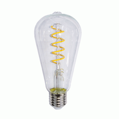 Λάμπα led filament αβοκάντο spiral Ε27 6W 230V 2700k θερμό λευκό φως 540 lumen