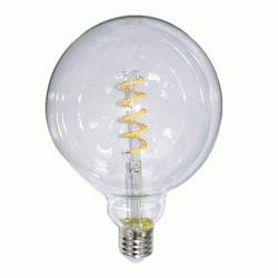 Λάμπα led filament globe spiral Ε27 6W 230V 2700k θερμό λευκό φως 540 lumen