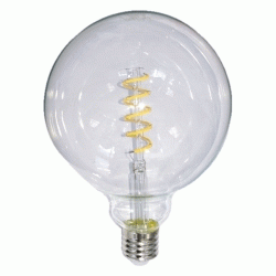 Λάμπα led filament globe spiral Ε27 G125 6W 230V 2700k θερμό λευκό φως 540 lumen
