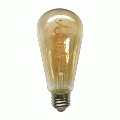 Λάμπα led filament αβοκάντο amper spiral ST64 Ε27 6W 230V ντιμαριζόμενη 2400k θερμό λευκό φως 540L