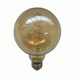 Λάμπα led filament globe amper spiral G95 Ε27 6W 230V ντιμαριζόμενη 2400k θερμό λευκό φως 540L