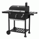 Ψησταριά BBQ κάρβουνου KRV 1824 με ατσάλινο καπάκι με θερμόμετρο και καμινάδα και ρόδες μεταφοράς