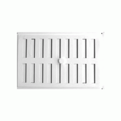 Γρίλλια ανοιγόμενη μεταλλική λευκή 7.5X23 cm χρησιμοποιούνται για την είσοδο - έξοδο του αέρα σε γραφεία κλπ, κατάλληλες για εφαρμογή σε τζάκι Γρίλλια ανοιγόμενη μεταλλική λευκή 7.5X23 cm χρησιμοποιούνται για την είσοδο - έξοδο του αέρα σε γραφεία κλπ, κατάλληλες για εφαρμογή σε τζάκι