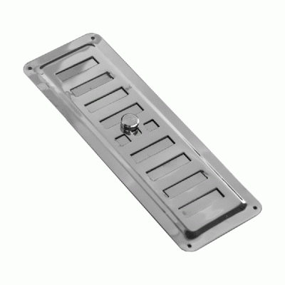 Ανοξείδωτη γρίλλια ανοιγόμενη 7.5x23cm ιδανική για την είσοδο - έξοδο του αέρα σε γραφεία βιομηχανικούς χώρους και τζάκια Ανοξείδωτη γρίλλια ανοιγόμενη 7.5x23cm ιδανική για την είσοδο - έξοδο του αέρα σε γραφεία βιομηχανικούς χώρους και τζάκια