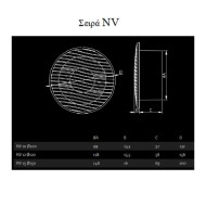Εξαεριστήρας μπάνιου NV Φ120 17W 2650rpm 230V 150 m³/h 46dB αθόρυβος Εξαεριστήρας μπάνιου NV Φ120 17W 2650rpm 230V 150 m³/h 46dB αθόρυβος