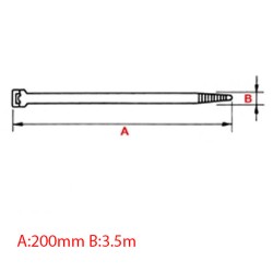 Δεματικά καλωδίων Ιταλίας SapiSelco 3.5x200mm με δόντι για ειδικές καιρικές συνθήκες 50 τεμάχια