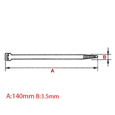 Δεματικά καλωδίων SapiSelco 3.5x140mm Ιταλίας συσκευασία 100 τμχ. σε λευκό χρώμα