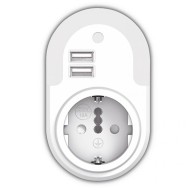 Πρίζα σούκο 3000k θερμό φως 12lm 5V 2.1A με δύο θύρες USB και φωτοκύτταρο νυκτός