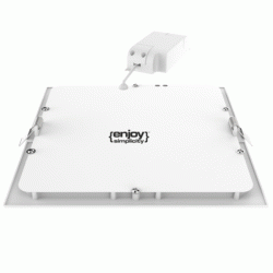 Led panel λευκό τετράγωνο χωνευτό 18W 230V 4000k ενδιάμεσο λευκό φως 110° 1300lm