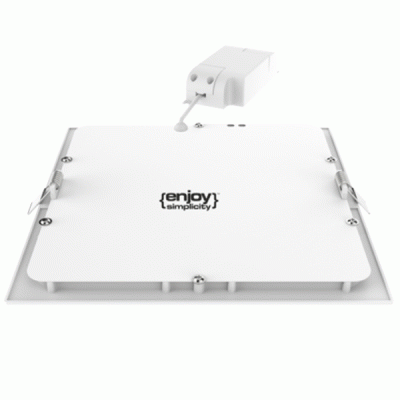 Led panel λευκό τετράγωνο χωνευτό 18W 230V 4000k ενδιάμεσο λευκό φως 110° 1300lm