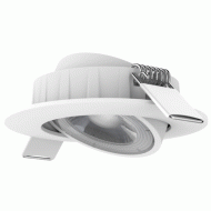 Led σποτ λευκό στρογγυλό με ρυθμιζόμενη κλίση 4W 230V 3000k θερμό λευκό φως 36° 350lm