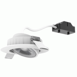 Led σποτ λευκό στρογγυλό με ρυθμιζόμενη κλίση 5W 230V 3000k θερμό λευκό φως 36° 450lm με Driver