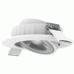 Led σποτ λευκό στρογγυλό με ρυθμιζόμενη κλίση 5W 230V 3000k θερμό λευκό φως 36° 450lm με Driver