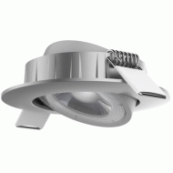Led σποτ Silver στρογγυλό με ρυθμιζόμενη κλίση 5W 230V 3000k θερμό λευκό φως 36° 450lm και ενσωματομένο Driver 