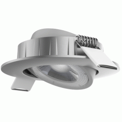 Led σποτ Silver στρογγυλό με ρυθμιζόμενη κλίση 5W 230V 3000k θερμό λευκό φως 36° 450lm και ενσωματομένο Driver 