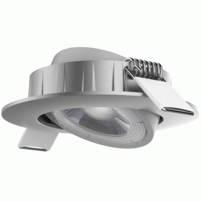 Led σποτ Silver στρογγυλό με ρυθμιζόμενη κλίση 5W 230V 3000k θερμό λευκό φως 36° 450lm και ενσωματομένο Driver Led σποτ Silver στρογγυλό με ρυθμιζόμενη κλίση 5W 230V 3000k θερμό λευκό φως 36° 450lm και ενσωματομένο Driver