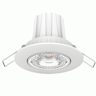 Led σποτ λευκό στρογγυλό 8W με ρυθμιζόμενη κλίση ντιμαριζόμενο 230V 4000k ενδιάμεσο λευκό φως 36° 720lm 